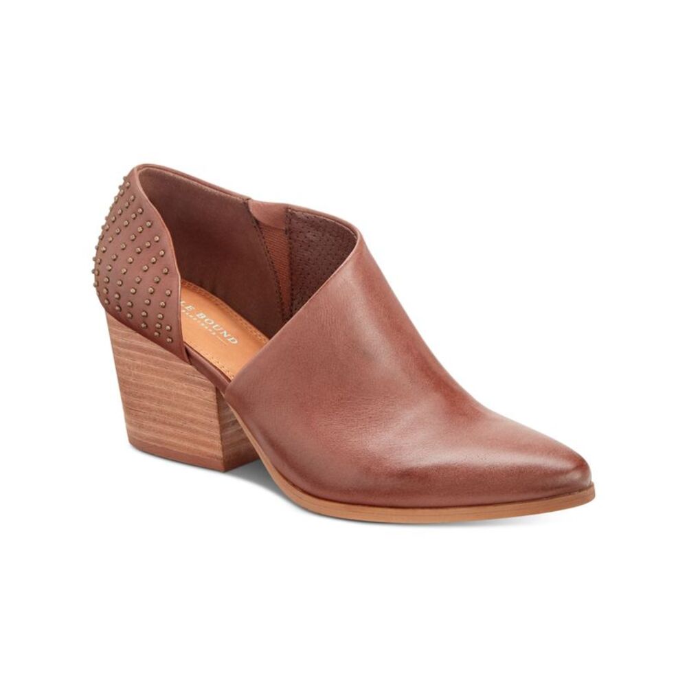 BOUND Womens Brown D Orsay  Keelin Pointed Toe Slip On Leather Booties 9.5 M